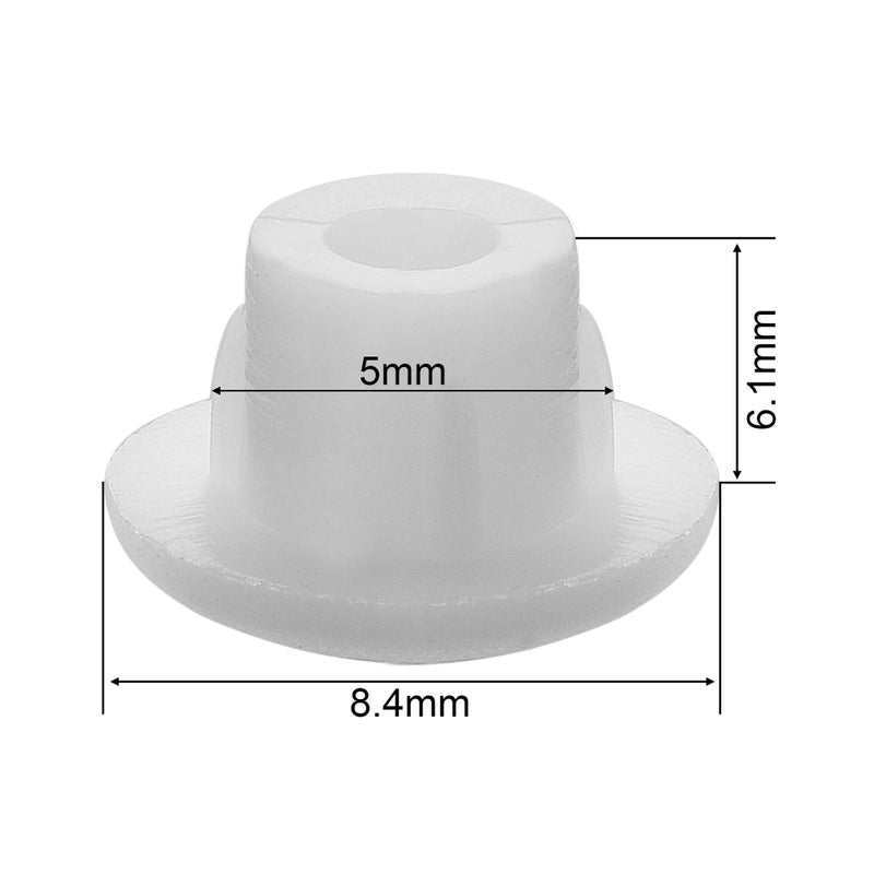 Bluecell Pack of 300pcs 5mm / 3/16" Plastic Hole Plug Button Top for Cabinet Cupboard Shelf (5mm, White) - Image 2